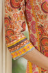 Women Beige Cotton Kurta with Ethnic Print
